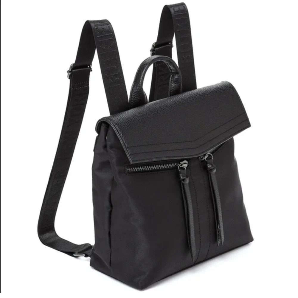Botkier | Sleek Black‎ Mini Backpack Adjustable Branded Straps Tassel Pockets